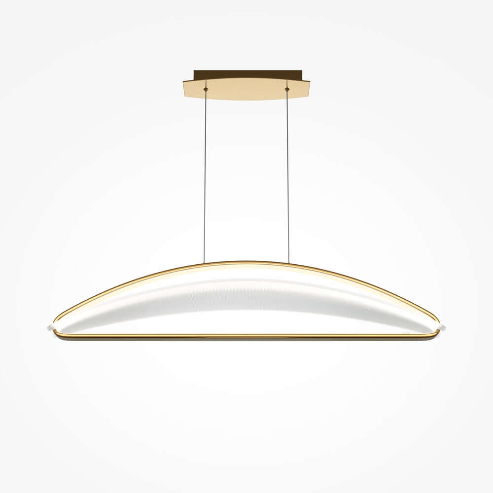 Maytoni Pendelleuchte Breeze LED light fixture in bronze and gold, featuring a transparent acrylic lamp holder, non-dimmable, adjustable height.