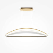 Maytoni Pendelleuchte Breeze LED light fixture in bronze and gold, featuring a transparent acrylic lamp holder, non-dimmable, adjustable height.