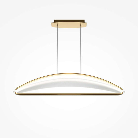 Maytoni Pendelleuchte Breeze LED light fixture in bronze and gold, featuring a transparent acrylic lamp holder, non-dimmable, adjustable height.