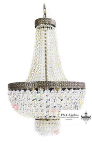 Antique style KRISTALL KORBLÜSTER AMSTERDAM chandelier with dazzling lead crystals, dimmable, Ø45cm, adds elegance to any room.