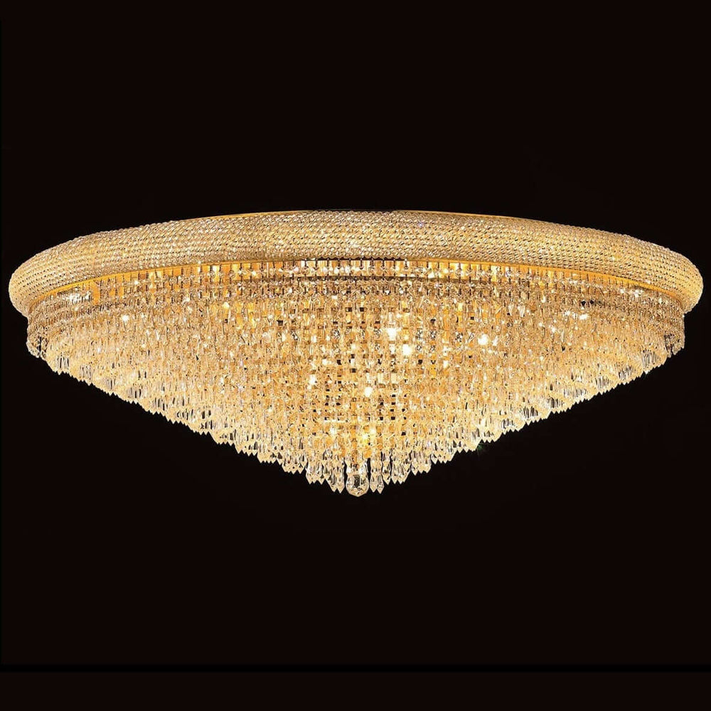 Kristall Deckenleuchte mit 36 Leuchten, Ø120cm, Gold/Chrom Finish, dimmbar, funkelnde Kristalle, Luxus LED Kronleuchter, 40cm hoch