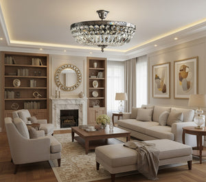 Kristall Deckenleuchte Schönbrunn in Silber