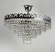 Viktoria Kristall Deckenleuchte Ø42cm, dimmbar, funkelnd geschliffene Kristalle, silber-chrom, 6xE14 LED kompatibel