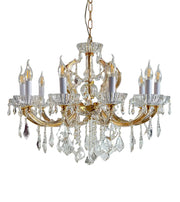 Kristall Kronleuchter SERENADE Gold Ø72cm mit 10 Kristallglas-Armen, dimmbar, E14 LED kompatibel, Maria Theresia Stil