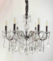 Kristall Kronleuchter Ø60cm mit 6 Leuchten, Maria Theresia Stil, Kristallglas Arme, dimmbar, elegantes Design für Innenbeleuchtung.