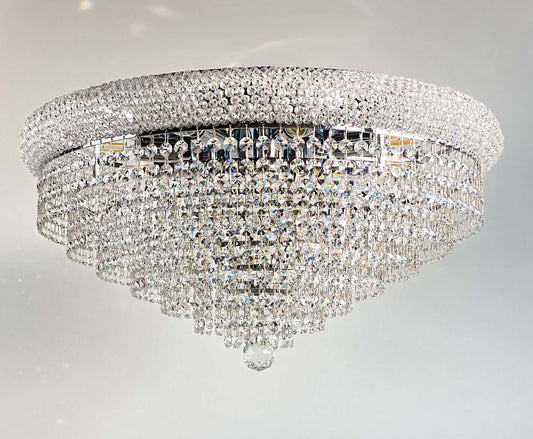 Kristall Deckenleuchte Granada Silber, funkelnder Kristall, dimmbar, Ø60-80cm, chrom/metall, E14 LED/Halogen, elegantes Design
