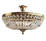 Kristall Deckenleuchte SCHÖNBRUNN in Antik Gold Ø45 cm, gefertigt aus geschliffenen Kristallen, dimmbar, geeignet für E14 LEDs.