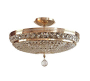 Kristall Deckenleuchte PALACE 45cm Gold mit geschliffenen Kristallen, 6 Flammig, dimmbar, ideal als elegantes Raum-Highlight.