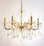 Kristall-Kronleuchter 60 cm, 6 Leuchten, Kristallglas, Gold