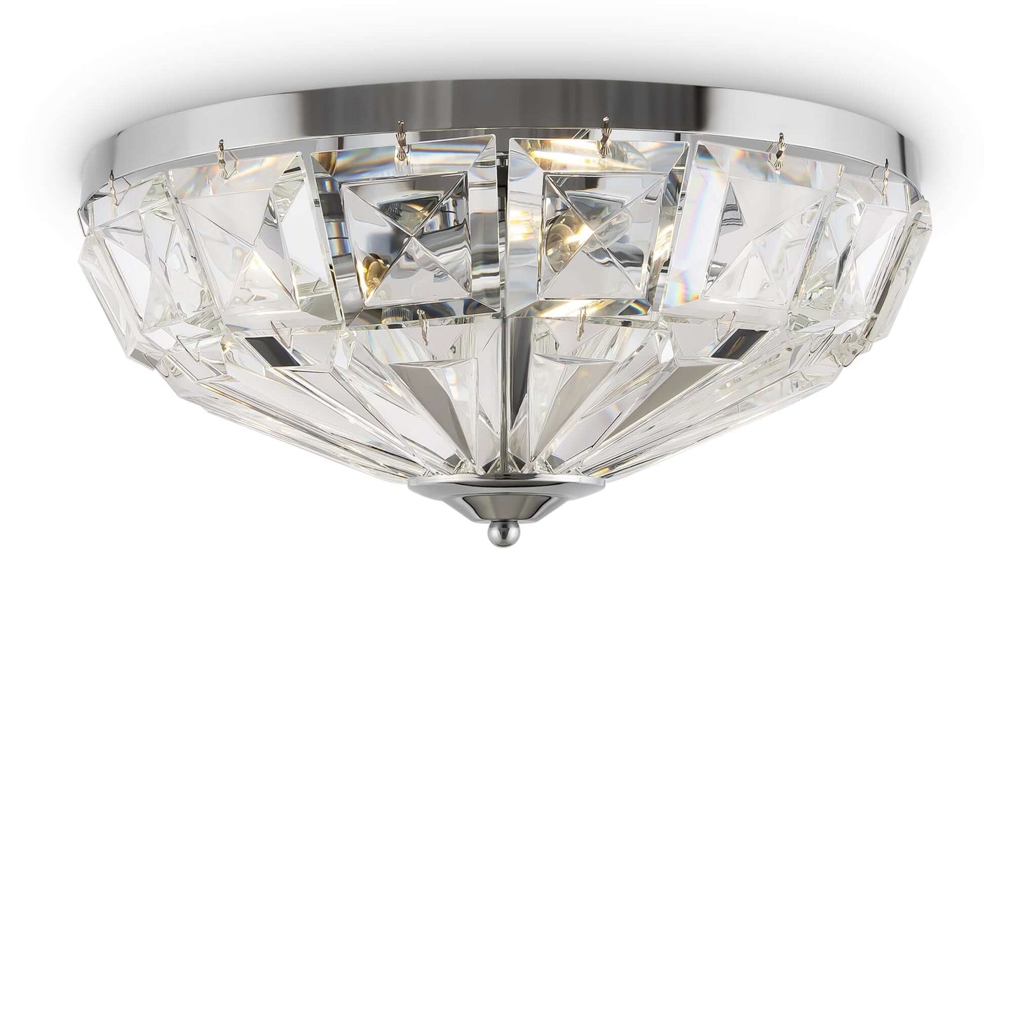 Maytoni Kristall Deckenleuchte Facet klein Silber with glass crystals and metal fixture in chrome and gold finishes, 4 E14 bulbs