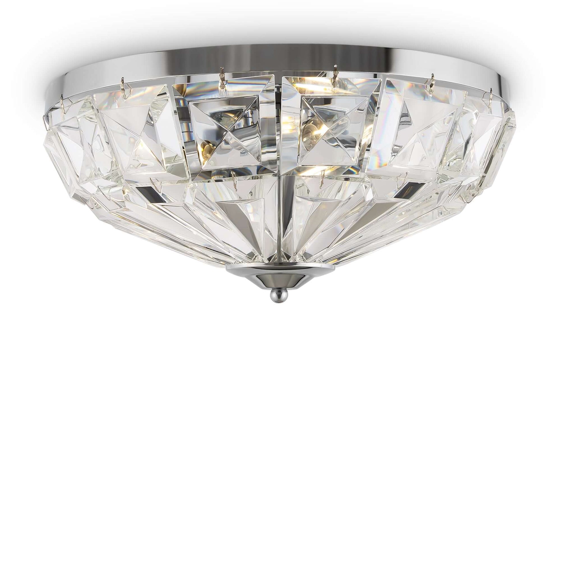Maytoni Kristall Deckenleuchte Facet klein Silber with glass crystals and metal fixture in chrome and gold finishes, 4 E14 bulbs