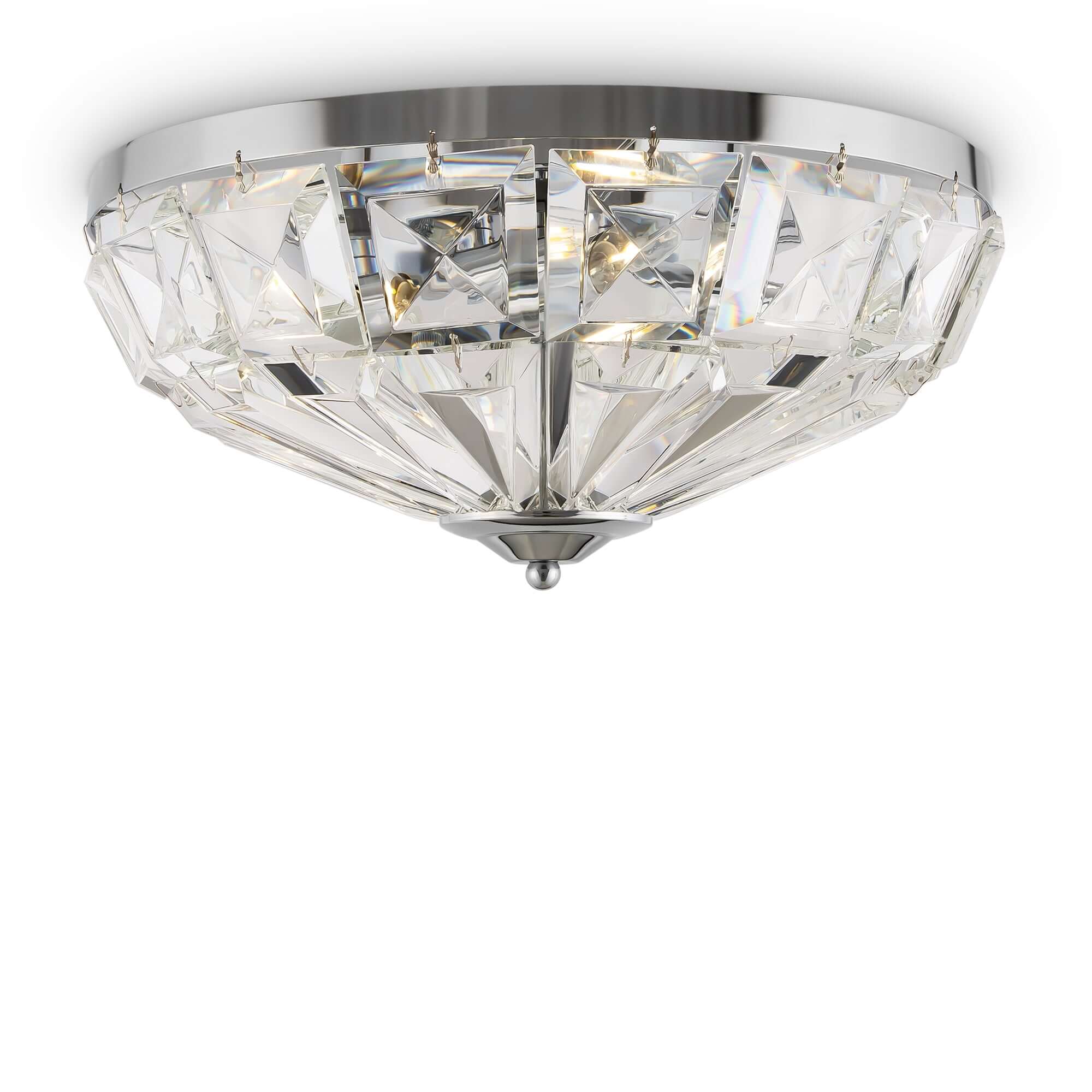 Maytoni Kristall Deckenleuchte Facet klein Silber with glass crystals and metal fixture in chrome and gold finishes, 4 E14 bulbs