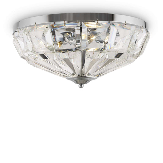 Maytoni Kristall Deckenleuchte Facet klein Silber with glass crystals and metal fixture in chrome and gold finishes, 4 E14 bulbs