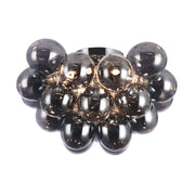 Maytoni Balbo ceiling light in nickel with smoky glass, featuring 8 dimmable G9 bulbs, diameter 50cm, modern design.