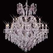 Luxurious silver crystal chandelier with 25 lights, 100cm diameter, sparkling lead crystals, brass/chrome/glass construction