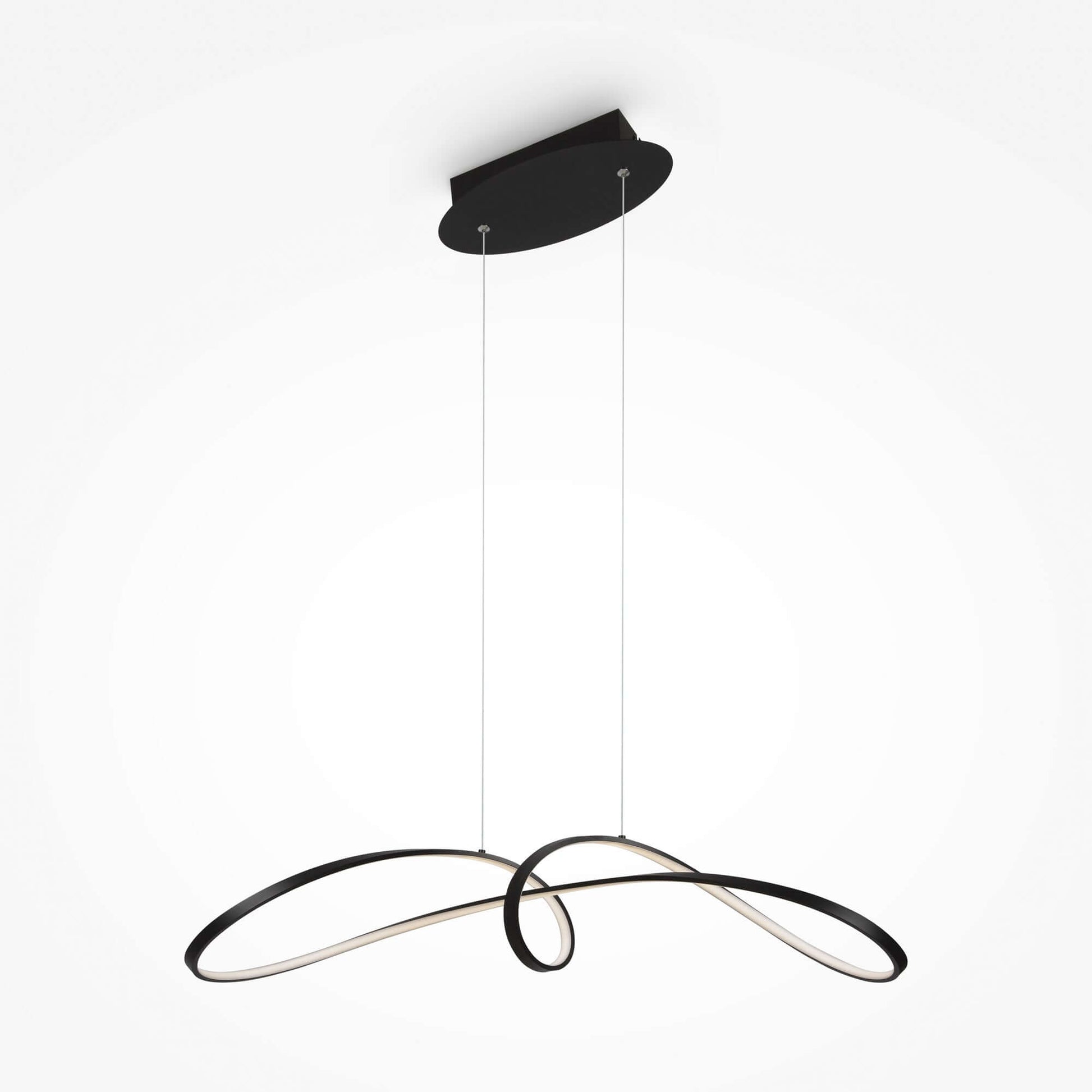 Maytoni Pendelleuchte Curve in Schwarz, minimalistisches LED-Design, aus Aluminium, nicht dimmbar, modern und elegant.