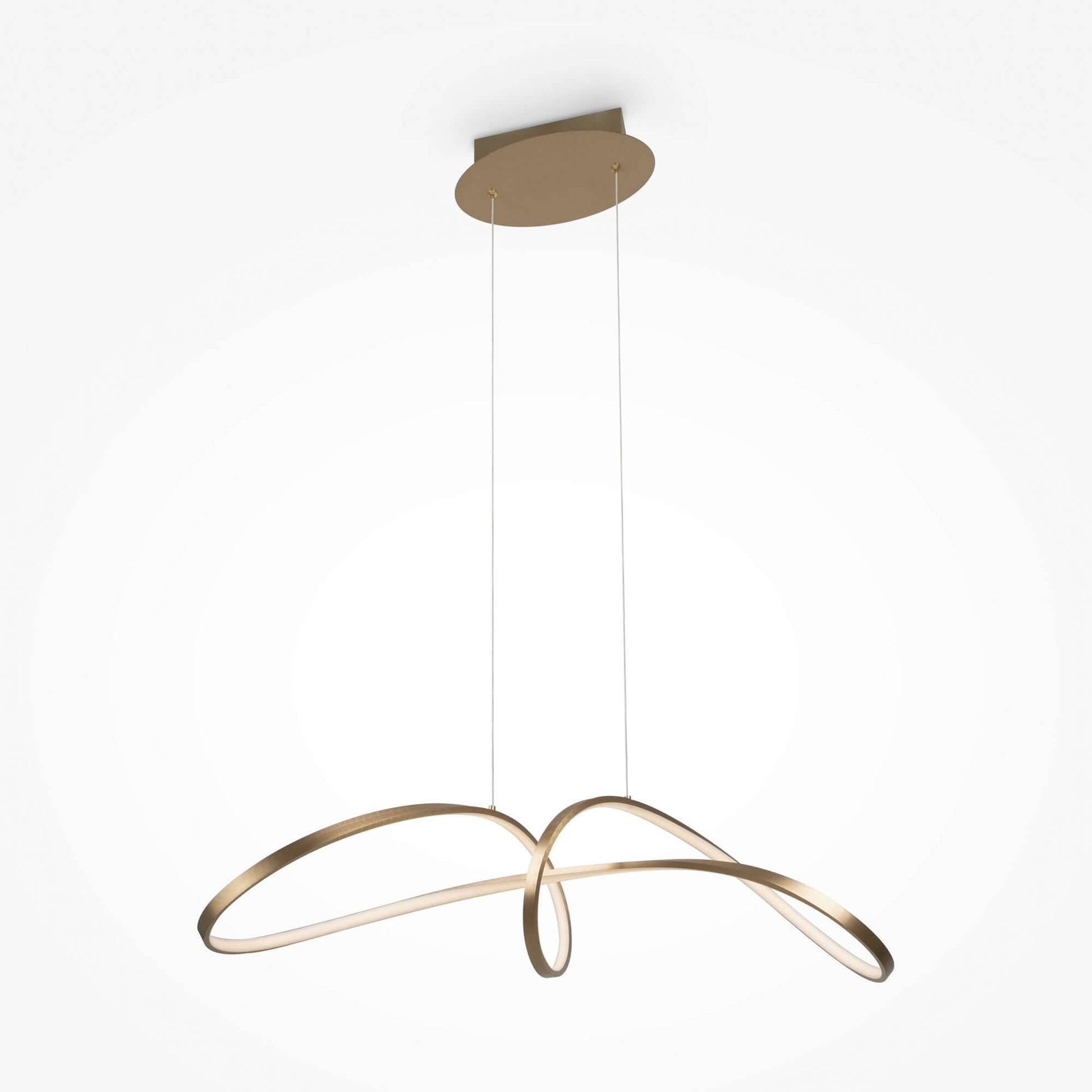 Maytoni Pendelleuchte Curve Gold, minimalistisches Design, Aluminium gold, LED, 93x23x29cm, nicht dimmbar, 2800LM 4000K, 230V