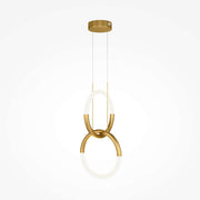 Maytoni Pendelleuchte Node Gold klein, ø34cm, adjustable light rings, metal in gold and black accents, LED 1200LM, non-dimmable.