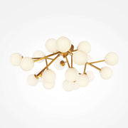 Maytoni Deckenleuchte Dallas Gold, 20-light dimmable ceiling lamp with glass globes, modern design in gold finish.