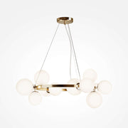 Maytoni Pendelleuchte Dallas Gold with matte white glass globes