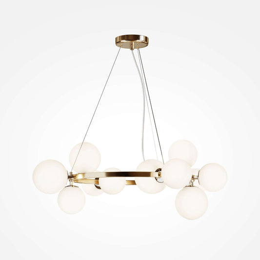 Maytoni Pendelleuchte Dallas Gold with matte white glass globes
