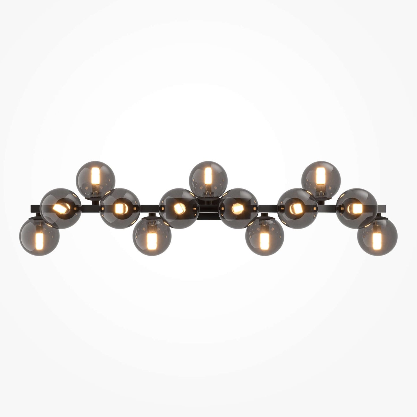 Maytoni Wandleuchte Dallas in Schwarz mit 13 Glaskugeln, dimmbar, Metallbeschläge, für modernes Innendesign.