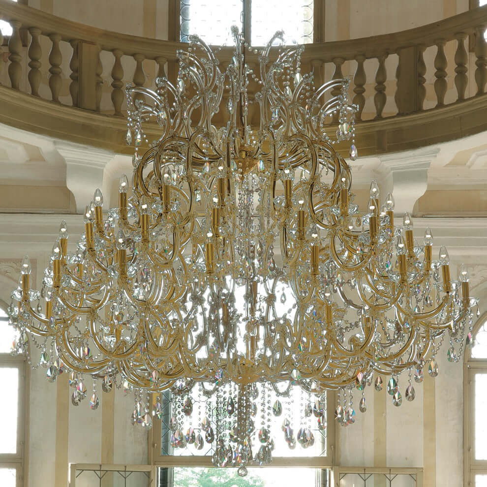 Masiero Maria Theresa Chandelier Large Ø190cm 56 lights with sparkling crystals