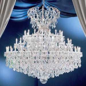 Kronleuchter Kristall Lüster, XXL, Silber, 65 Leuchten, 213cm Durchmesser, 198cm Höhe, Dimmbar, Hochwertige Bleikristalle