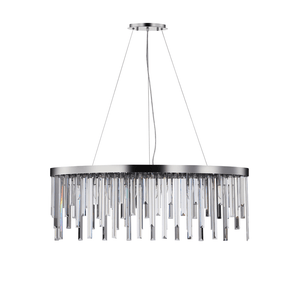 Kristall Pendelleuchte Hängeleuchte Starnberg 90cm Silber