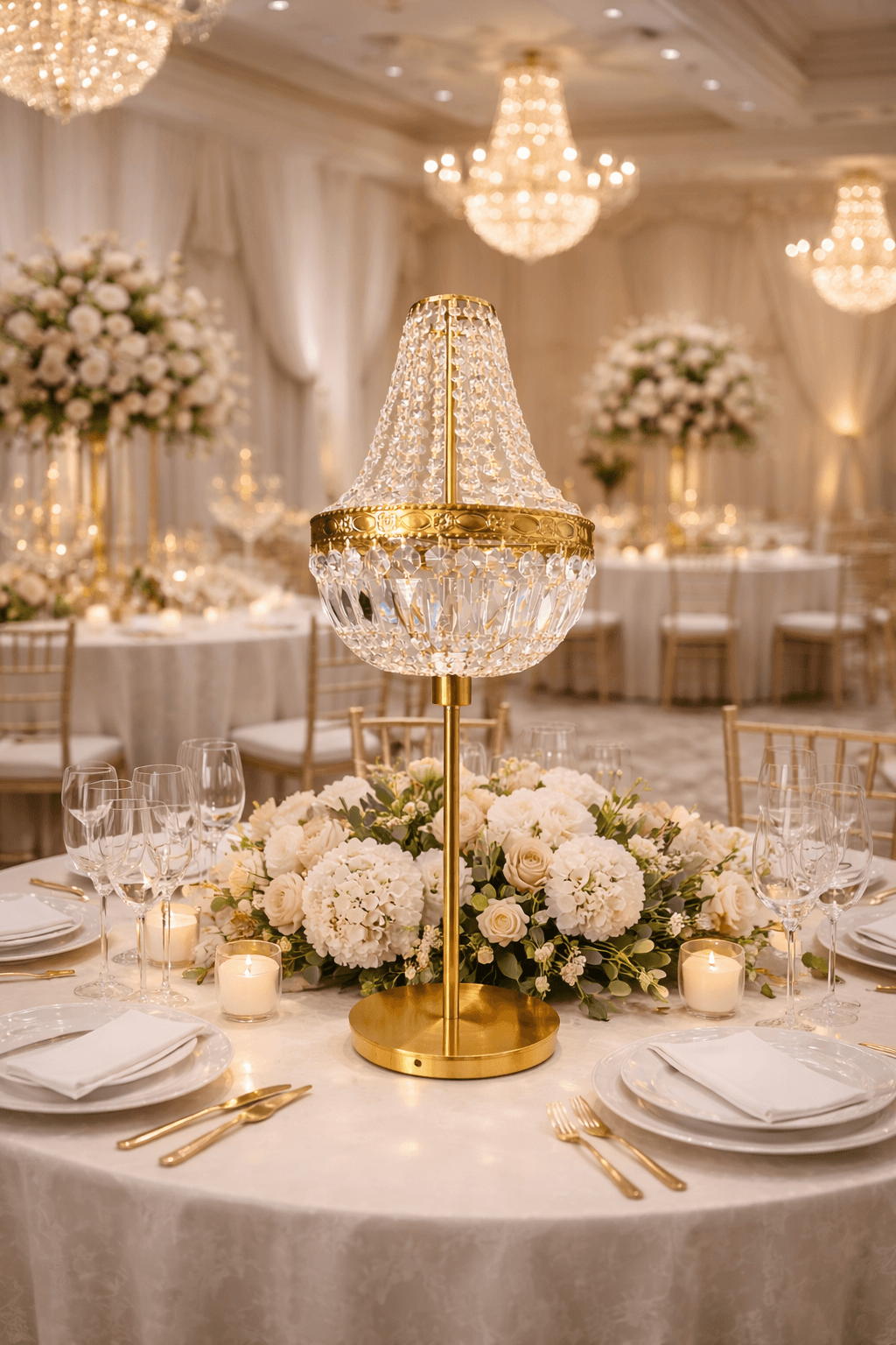 event tischleuchte florence brushed gold 