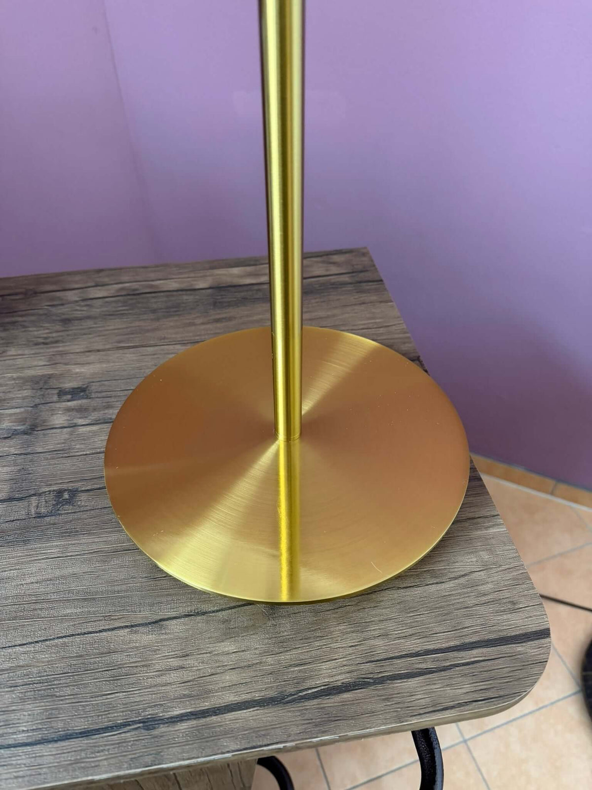 event tischleuchte florence brushed gold fuß