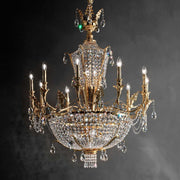 Masiero Impero basket chandelier Ø105cm 19 lights with sparkling crystals