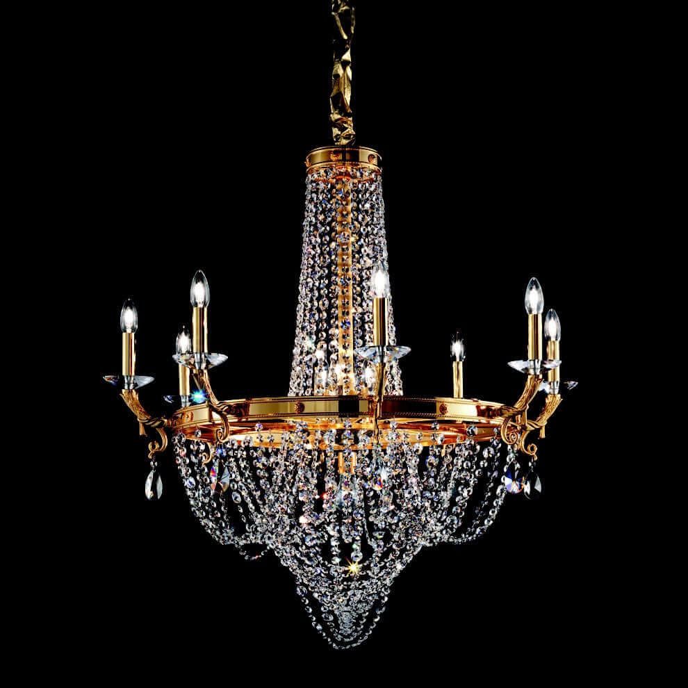 Masiero Impero basket chandelier Ø100cm H100cm 13 lights with sparkling crystals