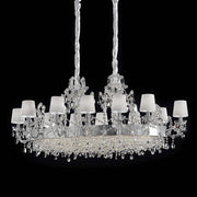 Masiero Maria Theresa chandelier 24 lights with sparkling crystals in chrome for the dining area