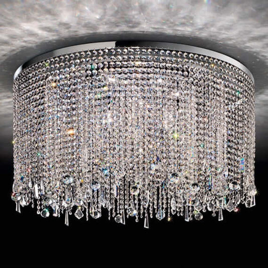 Masiero Kristall Deckenleuchte Rund Ø100cm Silber Farben mit CUT CRYSTAL