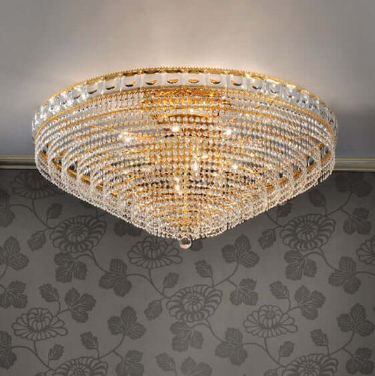Masiero Kristall Deckenleuchte Rund Ø100cm Gold Farben mit CUT CRYSTAL VE830PL12