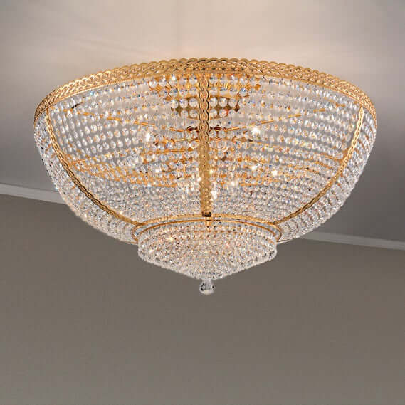 Masiero Kristall Deckenleuchte Rund Ø100cm Gold Farben mit CUT CRYSTAL VE831PL12