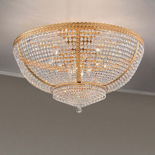 Masiero Kristall Deckenleuchte Rund Ø100cm Gold Farben mit CUT CRYSTAL VE831PL12