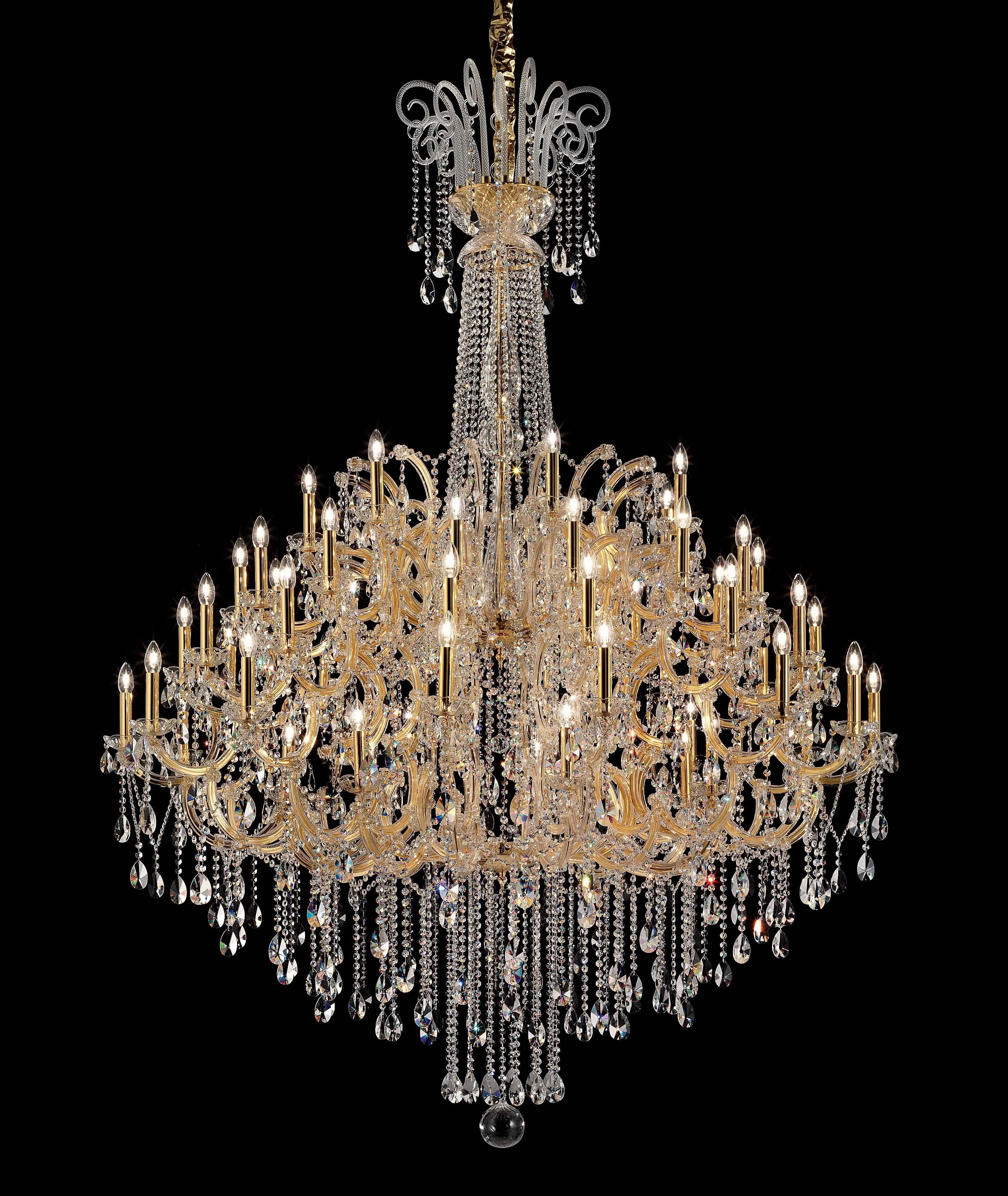 Masiero Maria Theresa Chandelier Large Ø180cm Height240cm 56 lights with sparkling crystals