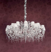 Masiero Maria Theresa Chandelier Silver Ø140cm 24 Lights with Shades