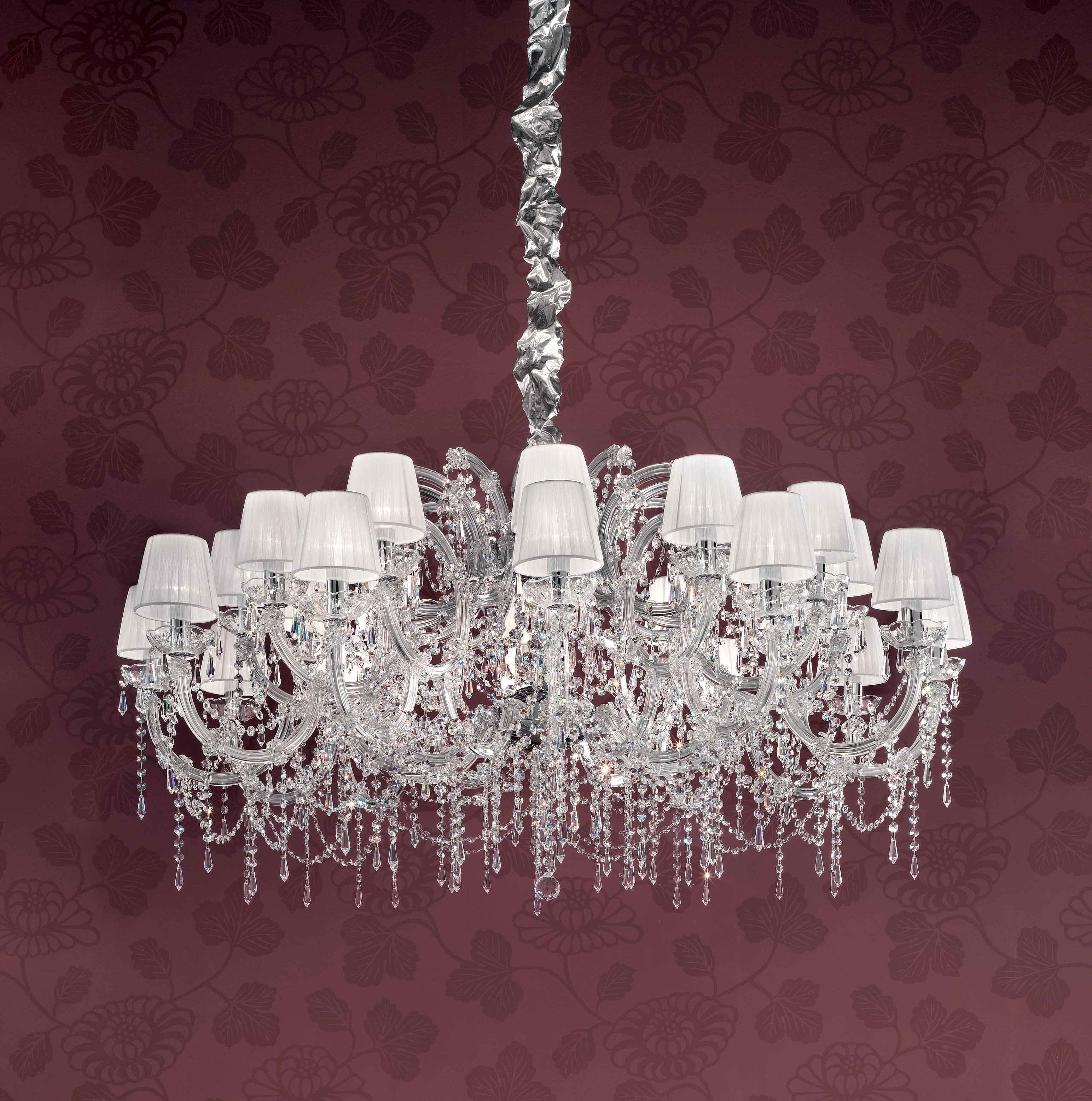 Masiero Maria Theresa Chandelier Silver Ø140cm 24 Lights with Shades