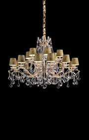 Masiero Maria Theresa chandelier Ø135cm 18 lights with sparkling crystals with shades