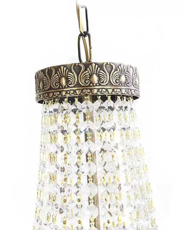 Antik Korblüster Amsterdam Ø45cm mit funkelnden Bleikristallen und Goldverzierungen, perfekt für elegantes Raumdekor.