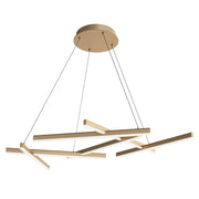 Pendelleuchte Hängeleuchte Line LED 4000K in Metall und Acryl, höhenverstellbar 12-120cm, moderne Designleuchte in Beige.