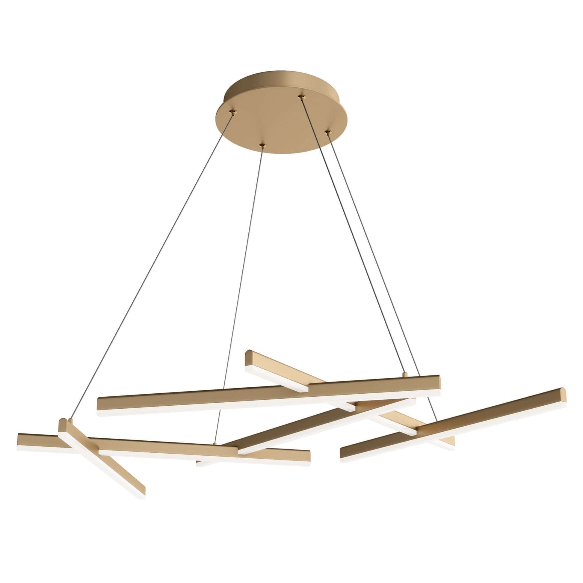 Pendelleuchte Hängeleuchte Line LED 4000K in Metall und Acryl, höhenverstellbar 12-120cm, moderne Designleuchte in Beige.