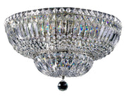 Luxurious Maytoni Basfor ceiling light with sparkling crystals, featuring a 12-lamp design in gold or silver finish, 46cm diameter.
