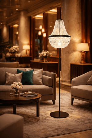 stehleuchte florence matt schwarz restaurant