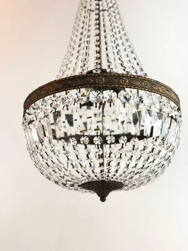 Antique style Kristall Korblüster Florence with Ø50cm, dimmable, featuring cut sparkling crystals, ornate detail, ideal room centerpiece.