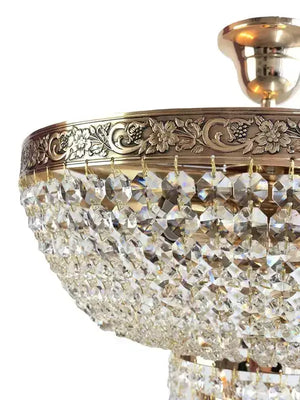 Gold Kristall Deckenleuchte PLAZA