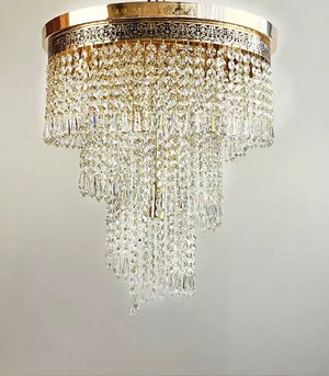 Kristall Deckenleuchte Spirale gold